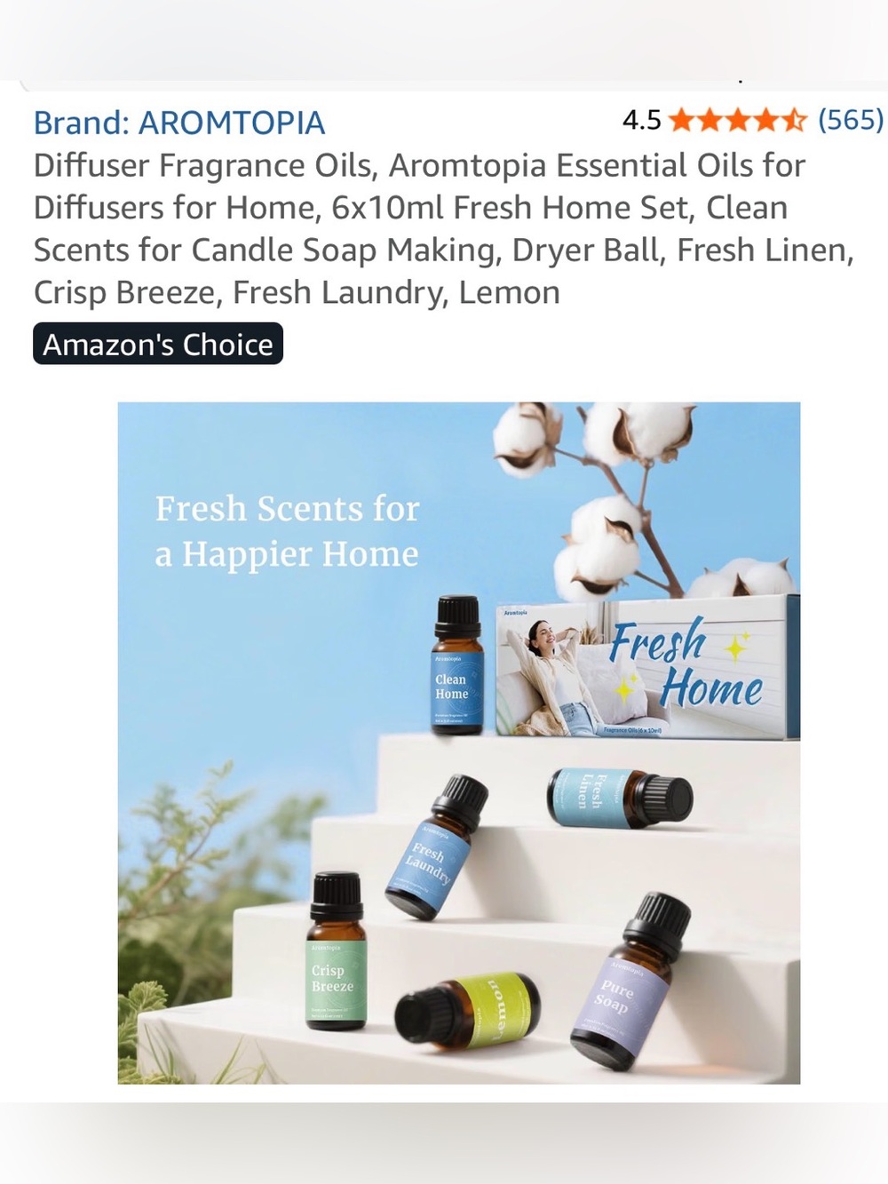 Topia Essential Oil Bottle Set with Blue and Green Labels